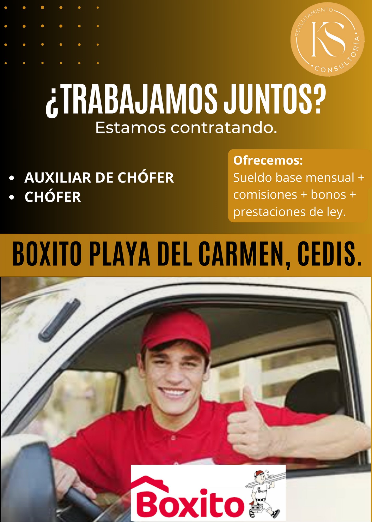 Auxiliar de Chofer en Boxito Cedis Playa del Carmen