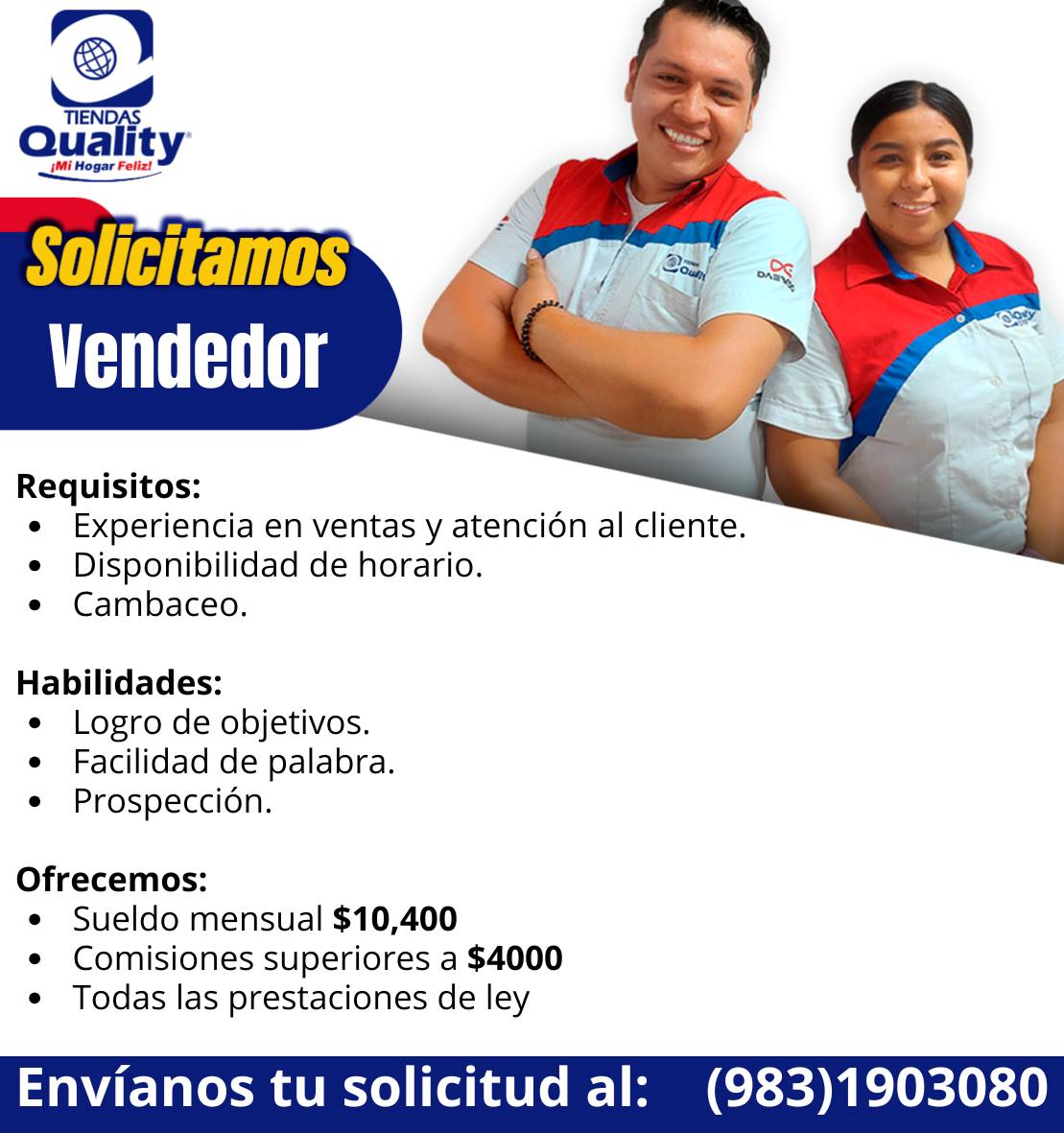 Vendedor en Quality Cancún